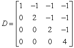 Which of the following   upper triangular matrices has a determinant equal to 16.           A)  matrix D B)  matrix B C)  matrix A D)  matrix C E)  matrix E