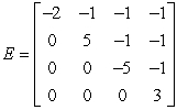 Which of the following   upper triangular matrices has a determinant equal to 16.           A)  matrix D B)  matrix B C)  matrix A D)  matrix C E)  matrix E