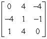 Find the uncoded 1 × 3 row matrices for the message  TWO IF BY LAND ; then encode the message using the encoding matrix   Show all your work.