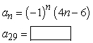 Find the indicated term of the sequence.   A)  106 B)  -110 C)  -122 D)  18 E)  -112