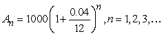 <strong>A deposit of $1000 is made in an account that earns 4% interest compounded monthly.The balance in the account after n months is given by Find the balance in the account after 12 years by finding the 144th term of the sequence.Round to the nearest penny.</strong> A) $283,661.80 B) $1614.78 C) $1609.42 D) $144,480.00 E) $1620.17