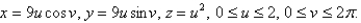 Set up,but do not evaluate,a double integral for the area of the surface with parametric equations  