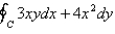 Use Green's Theorem to evaluate the line integral along the positively oriented closed curve C.   ,where C is the triangle with vertices   ,   ,and   . A)    B)    C)    D)   