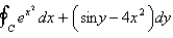 Use Green's Theorem to evaluate the line integral along the positively oriented closed curve C.   , where C is the boundary of the region bounded by the parabolas   and   . A)    + e B)    C)    + e D)   