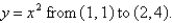 Find the work done by the force field   on a particle that moves along the parabola   A)    B)    C)    D)    E)   