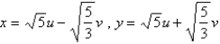 Use the transformation   to evaluate the integral   ,where R is the region bounded by the ellipse   . A)    B)    C)    D)    E)   