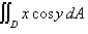 Evaluate the double integral.     is bounded by   and   .