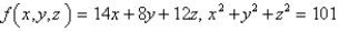 Use Lagrange multipliers to find the maximum value of the function subject to the given constraint.   A)    B)    C)    D)    E)   