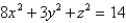 The ellipsoid   intersects the plane   in an ellipse.Find parametric equations for the tangent line to this ellipse at the point (1,2,2) . A)    B)    C)    D)    E)   