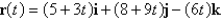 Reparametrize the curve with respect to arc length measured from the point where t = 0. in the direction of increasing t.   A)    B)    C)    D)    E)   