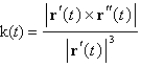 The curvature of the curve given by the vector function   is   Use the formula to find the curvature of   at the point   . A)    B)    C)    D)    E)   