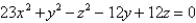 Classify the surface.   A)  A cone with axis parallel to the z-axis and vertex   . B)  A circular paraboloid with vertex   and axis the z-axis. C)  A hyperboloid of one sheet with center   and axis parallel to the z-axis.