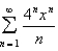 Find the radius of convergence and the interval of convergence of the power series.  