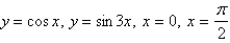 Find the area of the region bounded by the given curves.   A)    B)    C)  2 D)    E)  4