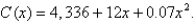 The cost (in dollars)of producing x units of a certain commodity is   Find the average rate of change with respect to x when the production level is changed from  
