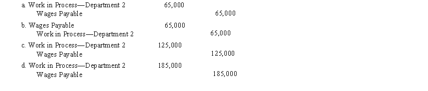 The journal entry to record the flow of costs into Department 2 for direct labor is  