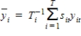 C Explanation: The appropriate time average of {y<sub>it</sub>} is , where T<sub>i</sub> is the total number of complete time periods for cross-sectional observation i.
