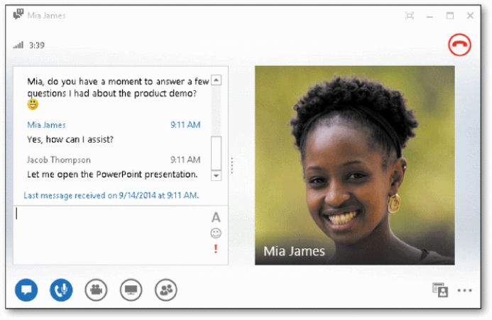   -As shown in the accompanying figure,Lync utilizes instant messaging.