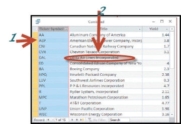    -The item marked 1 in the accompanying figure is the row or  \underline {\text { field } }  in a database table._________________________ 