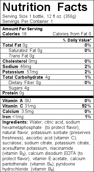 Use the sports drink label to answer questions.    -If an athlete has lost 2 lb. of weight during vigorous exercise, how much of this beverage would he be recommended to drink for rehydration? A)  at least 1 bottle B)  at least 1 <sup>1</sup>/<sub>3</sub> bottles C)  at least 2 bottles D)  at least 2 <sup>2</sup>/<sub>3</sub> bottles