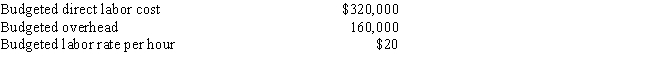 Lots of Locks is an upscale hair salon with eight stylists.Its budget information follows:   Since all of the stylists are paid the same rate,the proprietor allocates overhead to jobs based on direct labor hours.Angela Arnold brought her wedding party to Lots of Locks for styling.It took four designers two hours each and the supplies totaled $50.How much overhead was applied to the Arnold job? A) $50 B) $80 C) $160 D) $500