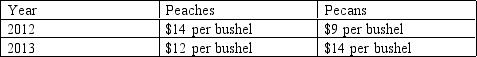 <strong>Table 6-1   Refer to the Table 6-1.What was the inflation rate in 2013?</strong> A)25 percent B)20 percent C)5 percent D)4 percent <div style=padding-top: 35px> 