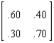 Calculate the steady state probabilities for this transition matrix.