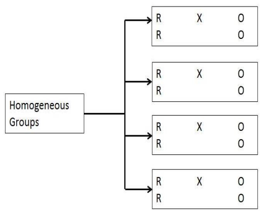   Figure TB 9-7 -​What type of design is shown in the accompanying figure? A)  ​randomized block B)  ​covariance C)  ​switching-replications D)  ​factorial