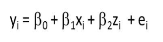 ​    Figure TB 11-5 -​The accompanying formula is the regression model for the ____. A)  ​2 x 2 factorial B)  ​randomized block C)  ​analysis of covariance D)  ​regression point displacement
