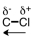 Which of the following correctly represents the polarity of the bond? A)    B)    C)    D)   