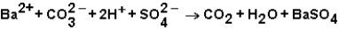 Which ions will appear in the total ionic equation for the following reaction?   A)    and   B)    and   C)    ,   ,and H<sup>+</sup> D)    ,   ,   ,and  