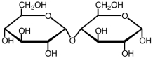  The structure given below has what type of glycosidic linkage?   A)  ( \alpha (1 \rarr 6)  B)  ( \beta (1 \rarr 4)  C)  ( \beta (1 \rarr 6)  D)  ( \alpha (1 \rarr 4)  