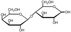  The structure given below has what type of glycosidic linkage?   A)  ( \alpha (1 \rarr 6)  B)  ( \beta (1 \rarr 4)  C)  ( \beta (1 \rarr 6)  D)  ( \alpha (1 \rarr 4)  