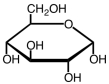 The following structure is best represented as   A)  pyranose with a beta hydroxy group. B)  pyranose with an alpha hydroxy group. C)  furanose with a beta hydroxy group. D)  furanose with an alpha hydroxy group.