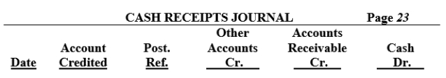 Listed below are selected transactions completed by Ridge Company during March of the current year.Mar.   5 Rendered services on account to Quinton Co., Invoice No. 92, $3,250. 10 Rendered services on account to Martin Inc., Invoice No. 93, $4,500. 13 Received $5,000 in payment of monthly rent, which was due on March 1. 15 Received payment from Quinton Co. for invoice of March 5. 19Received payment from Martin Inc. for balance due on invoice of March 10. 20 Received amount due from Thomas Co. on sale made in February, $5,200. 31 Recorded cash from services rendered for cash during the month, $15,750.?   (a)Record the transactions in the revenue journal and cash receipts journal. (b)Total and rule the revenue and cash receipts journals. (c)Indicate the method of posting the individual items and the columnar totals of the revenue and cash receipts journals in the following manner: (1)For individual items and totals to be posted to the subsidiary ledger or not to be posted, insert a check mark in the Post. Ref. column or below the totals. (2)For individual items and totals to be posted to the general ledger, insert the letter  G   (as a substitute for specific account numbers) in the Post. Ref. column or below the totals.??    