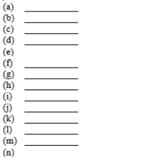 Harris Designers began operations on April 1. The financial statements for Harris Designers are shown below for the month ended April 30,  (the first month of operations). Determine the missing amounts for letters  (a) through  (o).​   Place your answers in the space provided below. Hint: Use the interrelationships among the financial statements to solve this problem.  