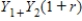 <strong>Draw a two period budget line where the borrow/lending rate of interest,r,allows consumers to choose consumption in each of the two periods.C1 and C2 given their anticipated income on two periods,Y1 and Y2.The vertical (C2)intercept is</strong> A) B) C) D)