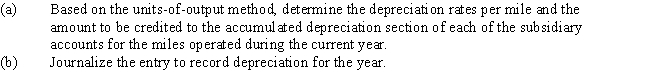 Prior to adjustment at the end of the year, the balance in Trucks is $300,900 and the balance in Accumulated Depreciation-Trucks is $88,200. Details of the subsidiary ledger are as follows: ​   ​ Required:  