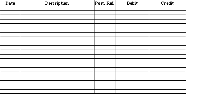Journalize the entries to record the following: ​   ​ Journal   ​