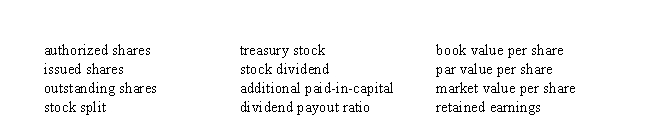 Select the best answer from the list below to complete statements that follow.   -The number of shares sold or distributed to stockholder are .