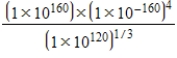 The correct value of the expression   is A) ​1×10. B) ​1×10<sup>510</sup>. C) ​1×10<sup>-350</sup>. D) ​1×10<sup>-430</sup>. E) ​1×10<sup>-120</sup>.