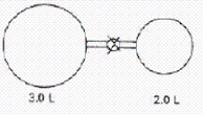 When the valve between the 2.00-L bulb,in which the gas pressure is 2.50 atm,and the 3.00-L bulb,in which the gas pressure is 1.50 atm,is opened,what will be the final pressure in the two bulbs? Assume the temperature remains constant.   A) 1.90 atm B) 4.00 atm C) 2.17 atm D) 2.10 atm E) 1.83 atm