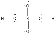 What is the correct Lewis dot formula for sulfuric acid,H<sub>2</sub>SO<sub>4</sub>,that minimizes formal charge? A)    B)    C)    D)    E)   
