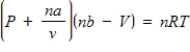 Identify the van der Waals equation. A) ​   B) ​   C) ​   D) ​   E) ​  