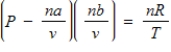 Identify the van der Waals equation. A) ​   B) ​   C) ​   D) ​   E) ​  