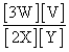 Apply the law of mass action to obtain the equilibrium-constant expression for the following reaction: 2X(g) + Y(g)    3W(g) + V(g)  A) [X]<sup>2</sup>[Y][W]<sup>3</sup>[V] B)    C)    D)   