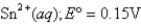 What is E°<sub>cell</sub> for the cell reaction 2Cr(s) + 3Sn<sup>4+</sup> (aq​) → 3Sn<sup>2+</sup>(aq) + 2Cr<sup>3+</sup> (aq​) ? Cr<sup>3+</sup><sup> </sup>(aq​) + 3e<sup>-</sup>  Cr(s) ; E° = -0.74V       ​ A) 0.89V B) -0.59V C)    D)    E) 0.59V