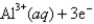 Given:       Cl<sub>2</sub> (g) + 2e¯  2Cl¯ (aq) ; E​º = 1.36V What is   For the following cell reaction? 2AlCl<sub>3</sub>(aq)   2Al(s) + 3Cl<sub>2</sub>(g)  A) -5.8 × 10<sup>5</sup> J B) 5.8 × 10<sup>5</sup> J C)    D) -1.7 × 10<sup>6</sup> J E) 1.7 × 10<sup>6 </sup>J