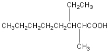<strong>What is the condensed structural formula for 3-ethyl-2-methyloctanoic acid?</strong> A) B) C) D) E)