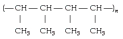 The polymer   is formed by addition of which of the following? A) CH<sub>3</sub>CH<sub>2</sub>CH<sub>3</sub> B) CH<sub>2</sub> = CH - CH<sub>3</sub> C) CH<sub>3</sub>CH = C(CH<sub>3</sub>) <sub>2</sub> D) H<sub>2</sub>C = CH - CH - CH<sub>2</sub> E) CH<sub>3</sub> - CH = CH - CH<sub>3</sub>